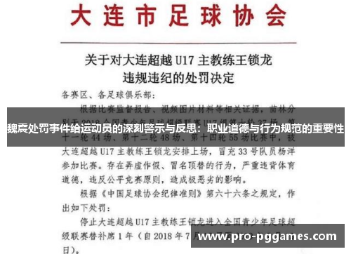魏震处罚事件给运动员的深刻警示与反思：职业道德与行为规范的重要性
